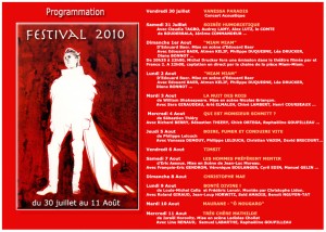 Programme Festival Ramatuelle 2010